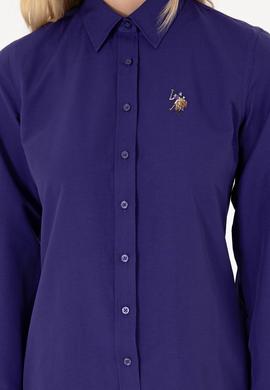 Kadın Mor Uzun Kollu Basic Gömlek - 50295704030