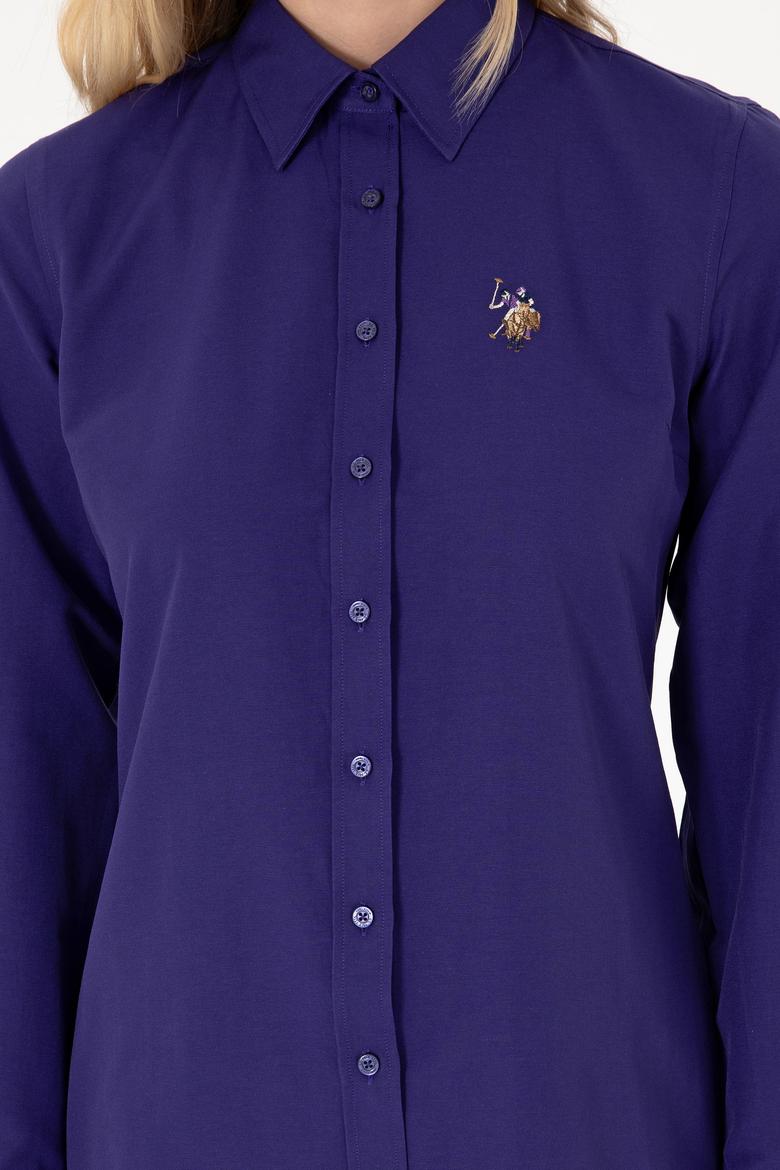 Kadın Mor Uzun Kollu Basic Gömlek - 50295704030