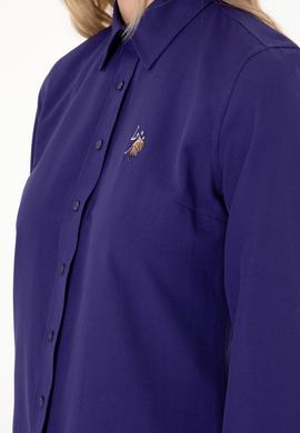 Kadın Mor Uzun Kollu Basic Gömlek - 50295704030