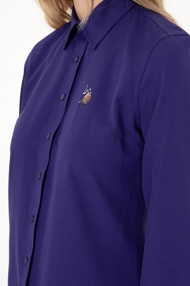 Kadın Mor Uzun Kollu Basic Gömlek - 50295704030