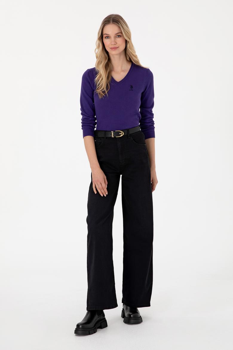 Kadın Mor Basic Kazak - 50288997046