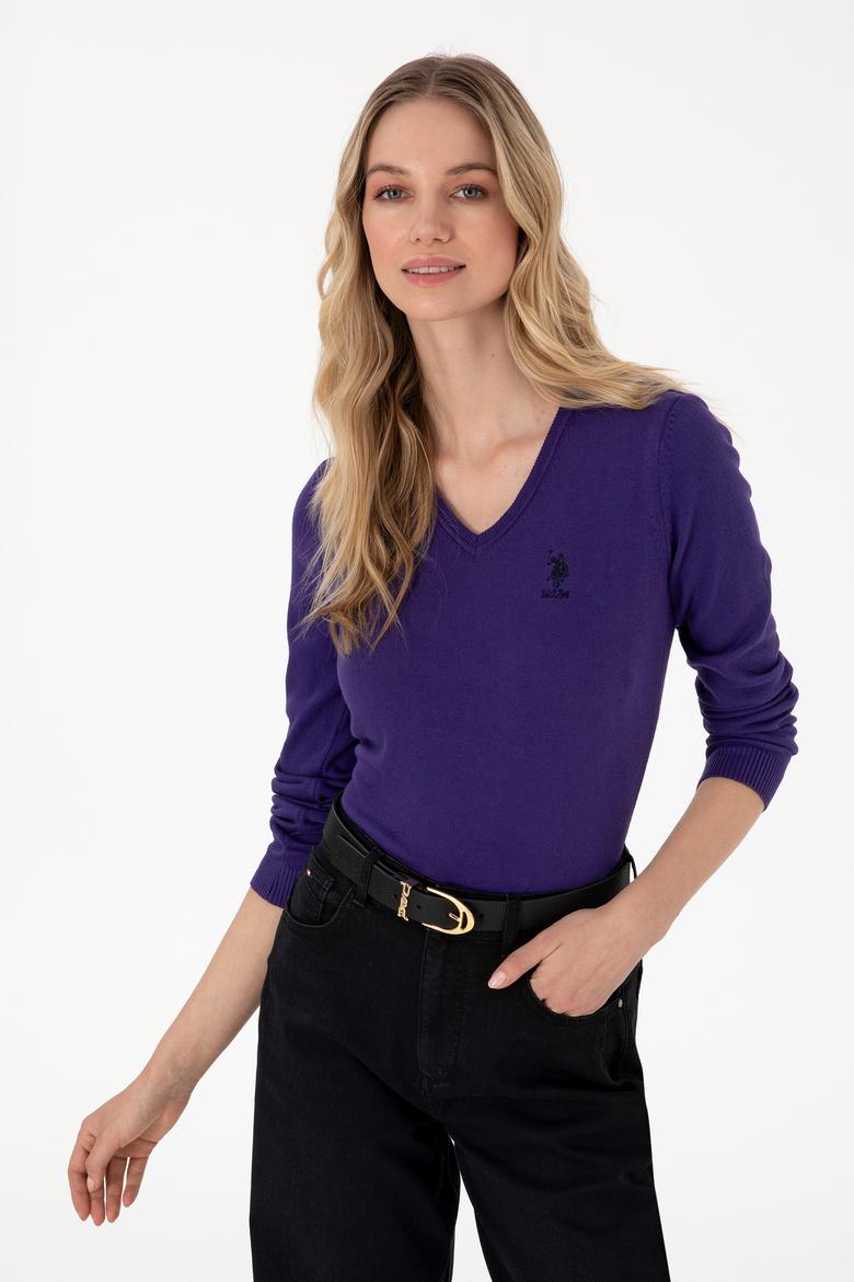 Kadın Mor Basic Kazak - 50288997046