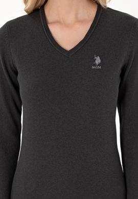 Kadın Antrasit Melanj Basic Kazak - 50288997084