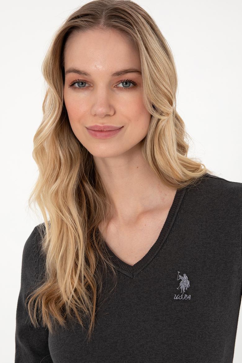 Kadın Antrasit Melanj Basic Kazak - 50288997084