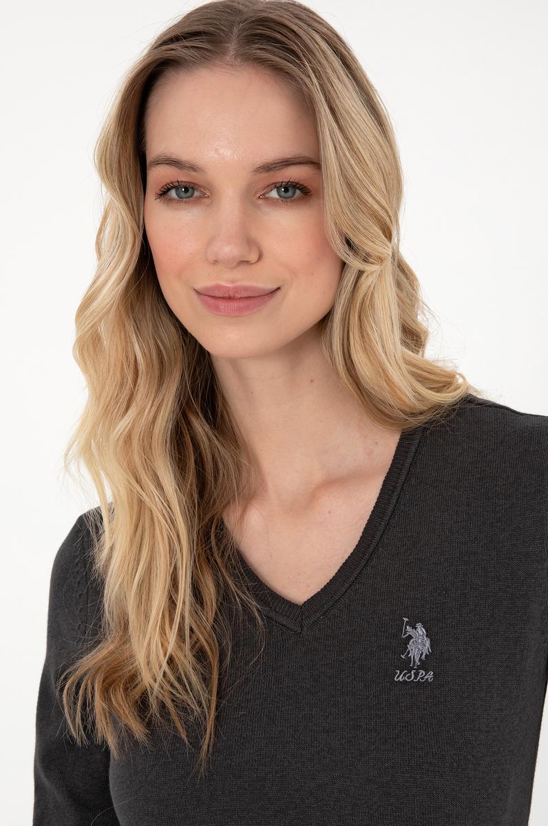 Kadın Antrasit Melanj Basic Kazak