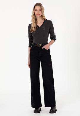 Kadın Antrasit Melanj Basic Kazak - 50288997084