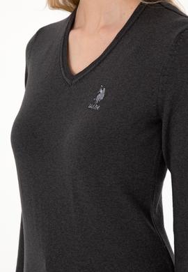 Kadın Antrasit Melanj Basic Kazak - 50288997084