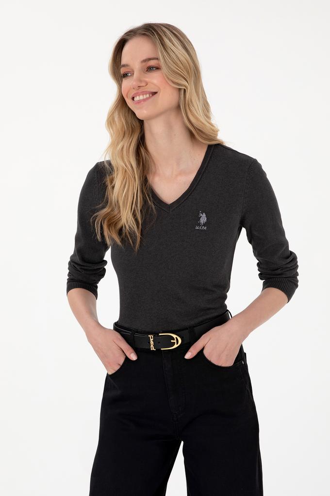 Kadın Antrasit Melanj Basic Kazak