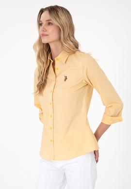 Kadın Sarı Uzun Kollu Basic Gömlek - 50295710079