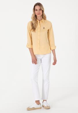 Kadın Sarı Uzun Kollu Basic Gömlek - 50295710079