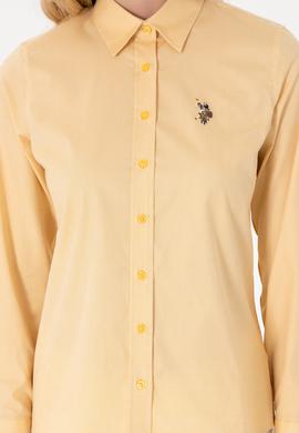 Kadın Sarı Uzun Kollu Basic Gömlek - 50295710079