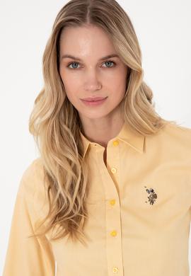 Kadın Sarı Uzun Kollu Basic Gömlek - 50295710079