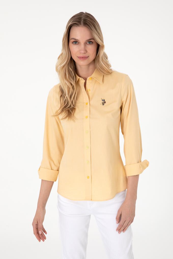 Kadın Sarı Uzun Kollu Basic Gömlek