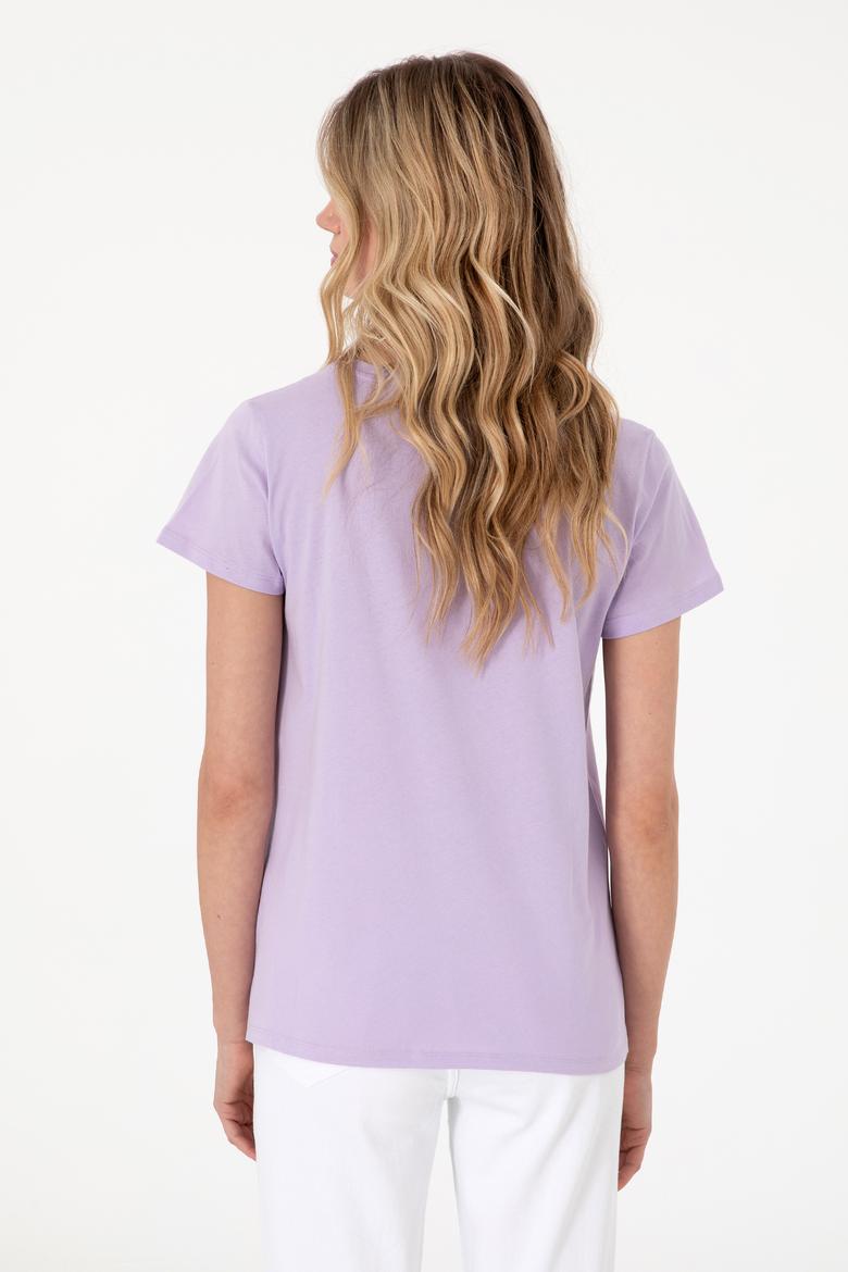 Kadın Lila Tişört - 50297454112