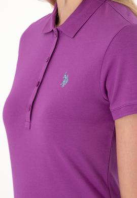 Kadın Menekşe Basic Polo Yaka Tişört - 50300830144