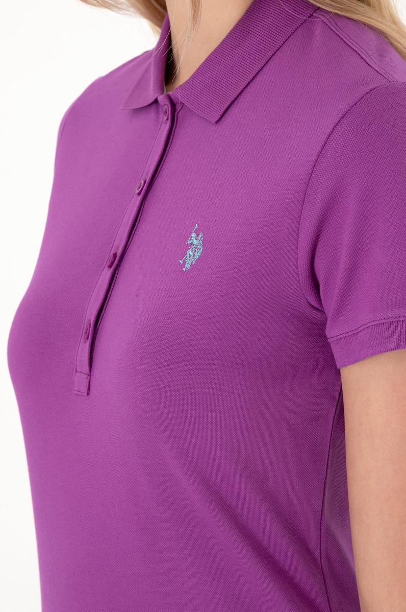 Kadın Menekşe Basic Polo Yaka Tişört