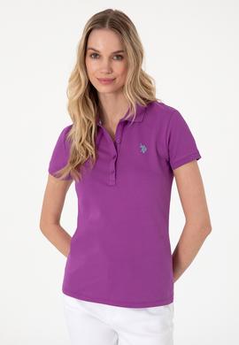 Kadın Menekşe Basic Polo Yaka Tişört - 50300830144