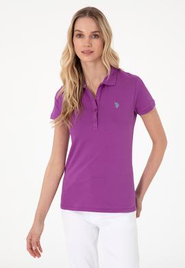 Kadın Menekşe Basic Polo Yaka Tişört - 50300830144