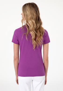 Kadın Menekşe Basic Polo Yaka Tişört - 50300830144