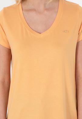 Kadın Turuncu V Yaka Basic Tişört - 50300829073