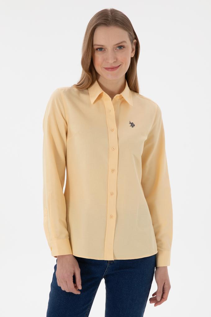 Kadın Bej Uzun Kollu Basic Gömlek