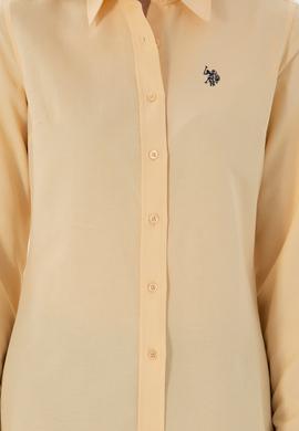 Kadın Bej Uzun Kollu Basic Gömlek - 50307726117