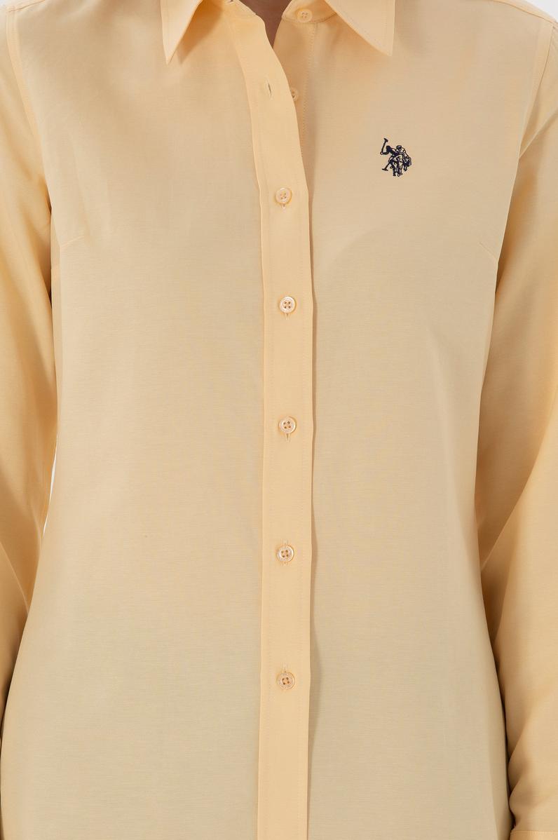 Kadın Bej Uzun Kollu Basic Gömlek