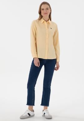 Kadın Bej Uzun Kollu Basic Gömlek - 50307726117