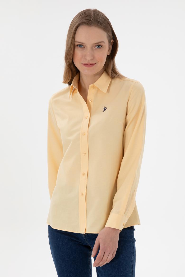 Kadın Bej Uzun Kollu Basic Gömlek - 50307726117