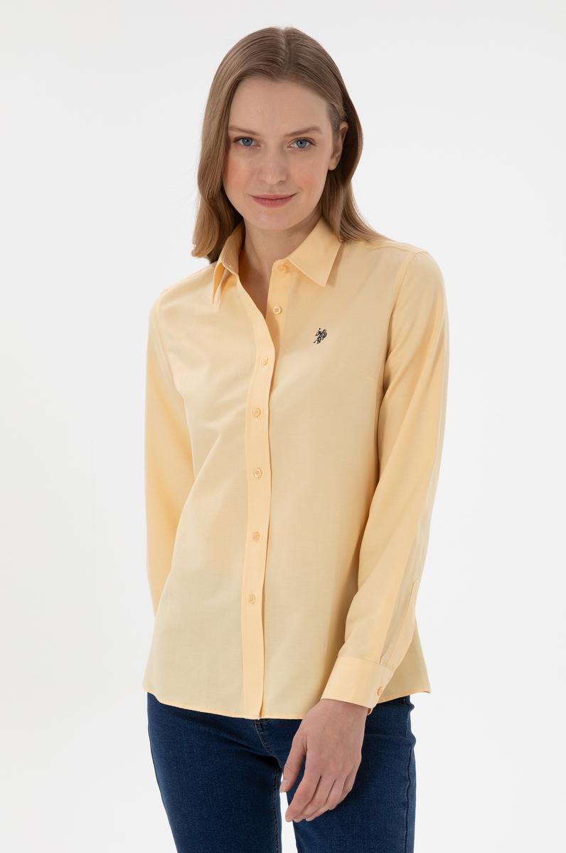 Kadın Bej Uzun Kollu Basic Gömlek