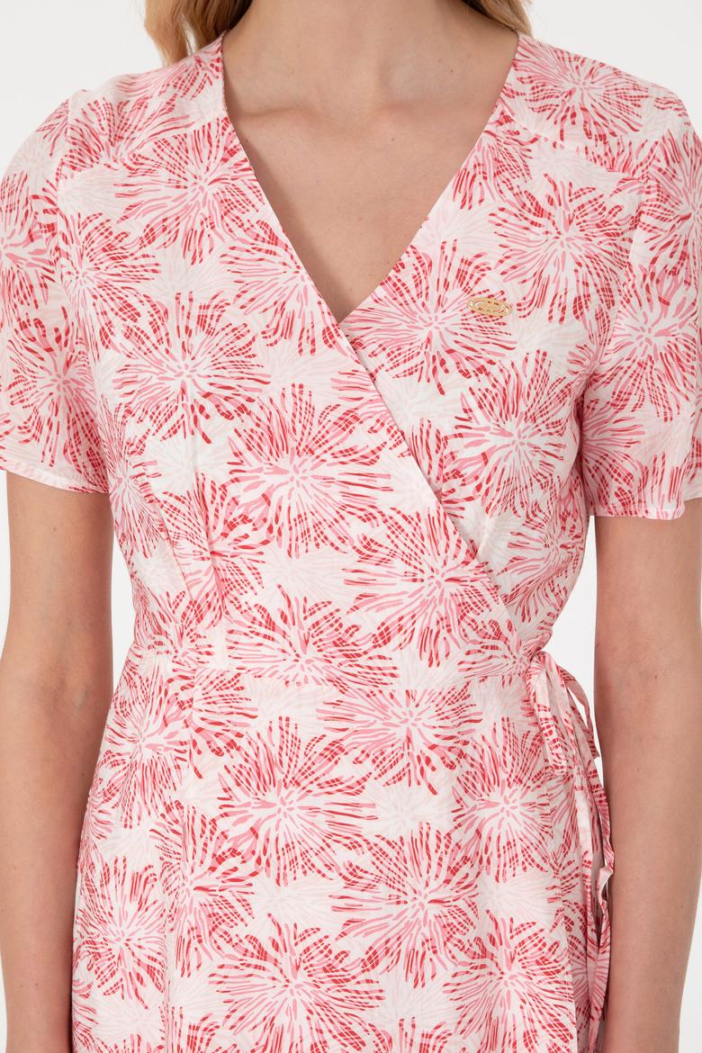 Kadın Pembe Midi Boy Dokuma Elbise - 50305470003