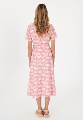 Kadın Pembe Midi Boy Dokuma Elbise - 50305470003