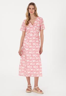 Kadın Pembe Midi Boy Dokuma Elbise - 50305470003