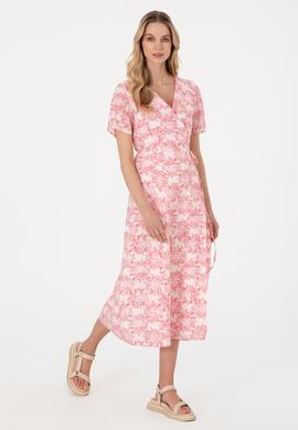 Kadın Pembe Midi Boy Dokuma Elbise - 50305470003