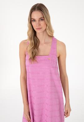 Kadın Fuşya Maxi Boy Dokuma Elbise - 50299173009