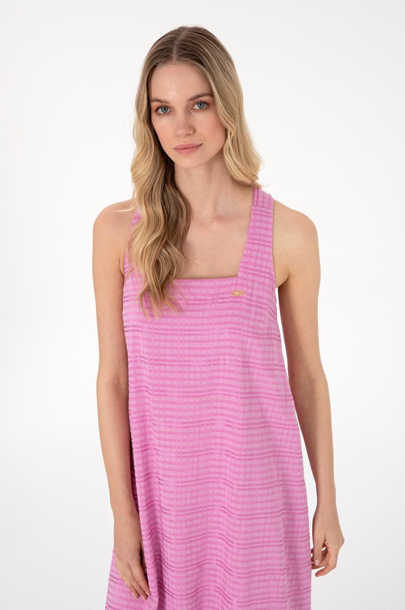 Kadın Fuşya Maxi Boy Dokuma Elbise