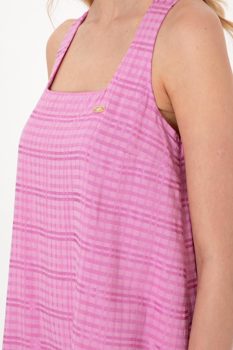 Kadın Fuşya Maxi Boy Dokuma Elbise - 50299173009