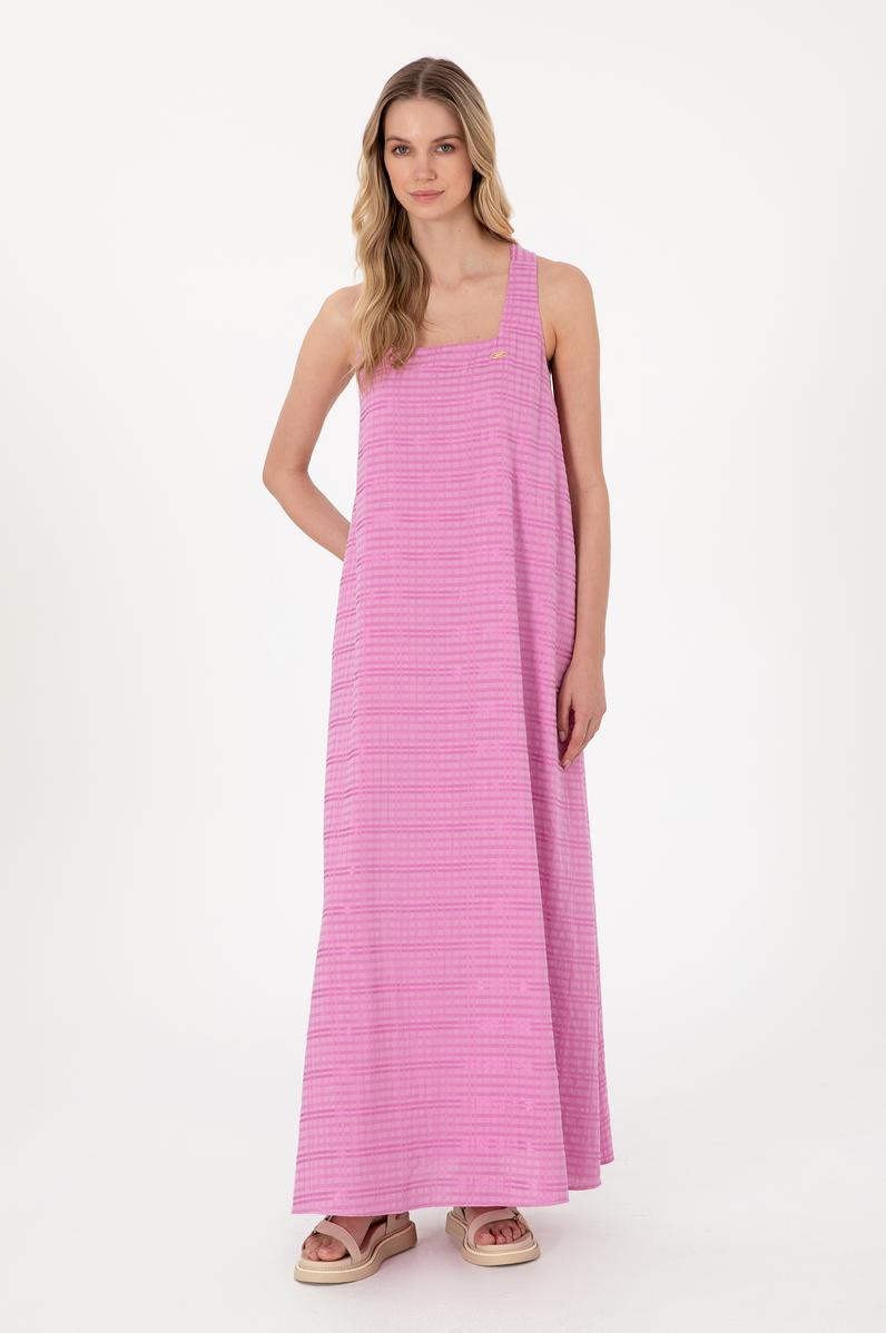 Kadın Fuşya Maxi Boy Dokuma Elbise