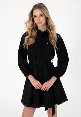 Kadın Siyah Mini Boy Dokuma Elbise - 50299287019