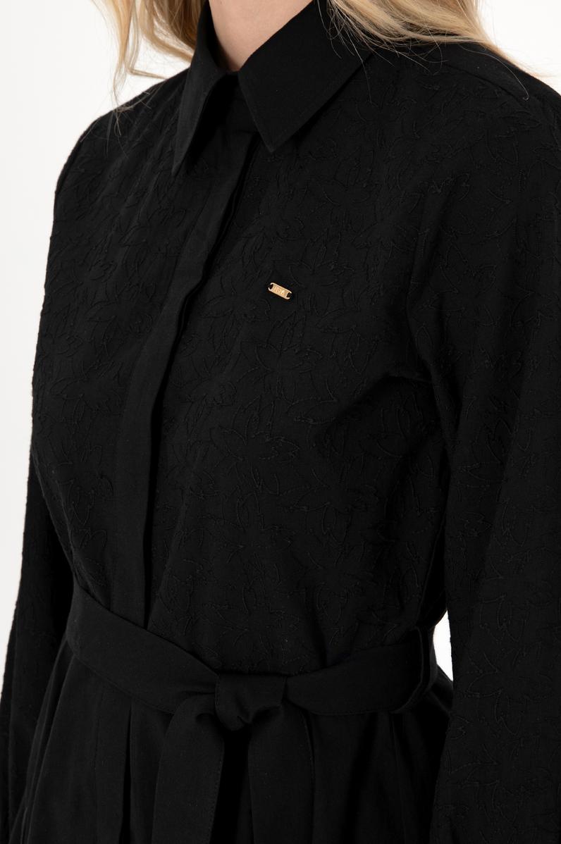 Kadın Siyah Mini Boy Dokuma Elbise