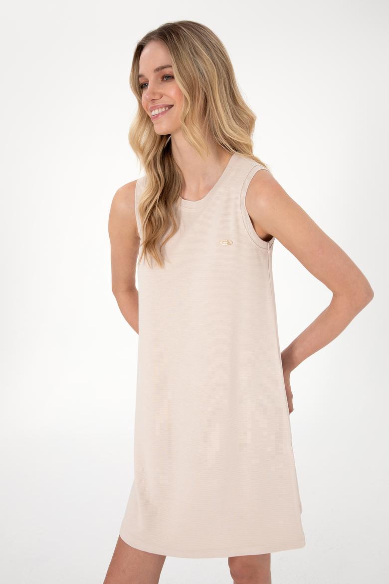 Kadın Taş Kolsuz Mini Boy Örme Elbise - 50297895018