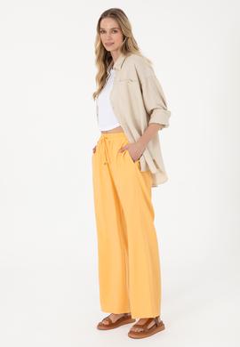 Kadın Turuncu Loose Relax Fit Kanvas Pantolon - 50300357056