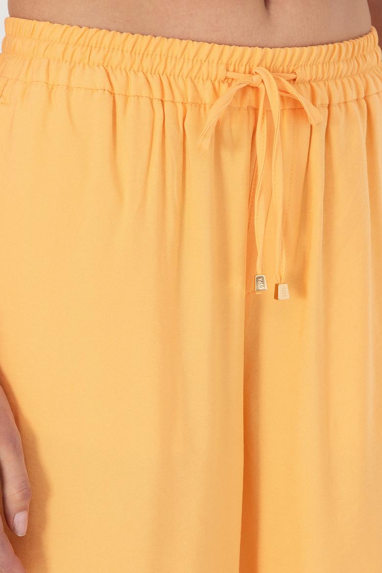 Kadın Turuncu Loose Relax Fit Kanvas Pantolon - 50300357056