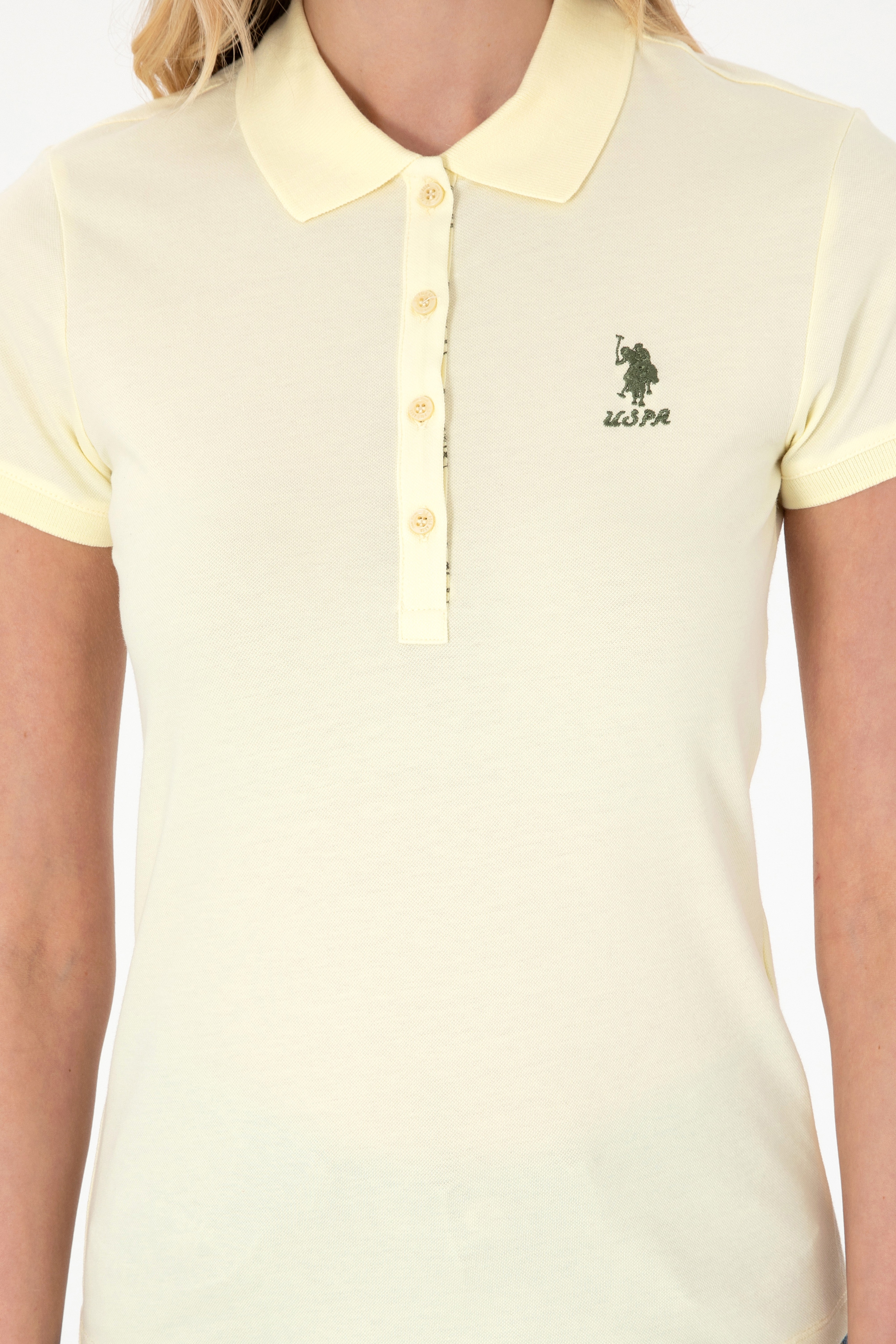 Kadın Limon Basic Polo Yaka Tişört - Image 6