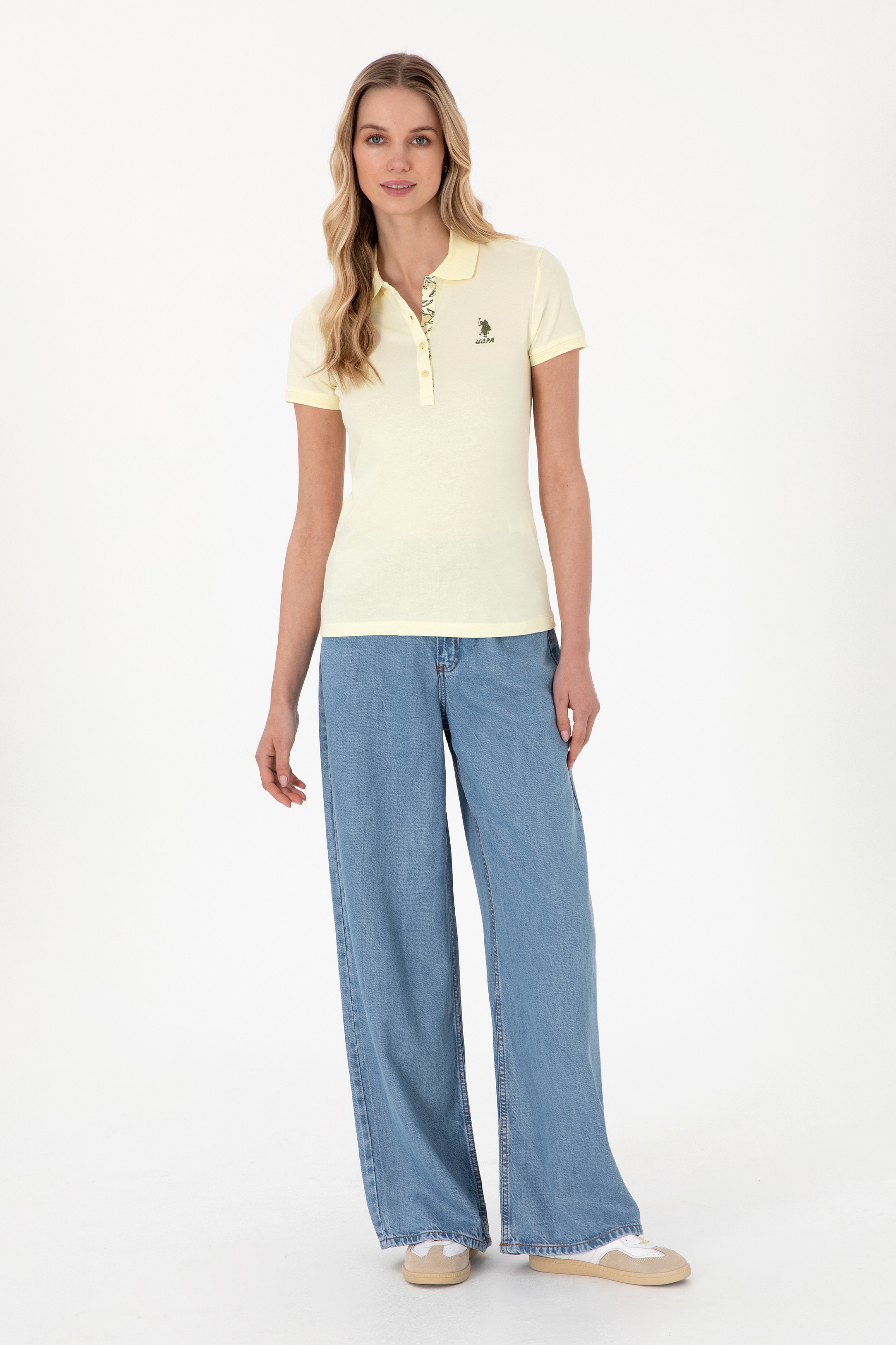 Kadın Limon Basic Polo Yaka Tişört - Image 4