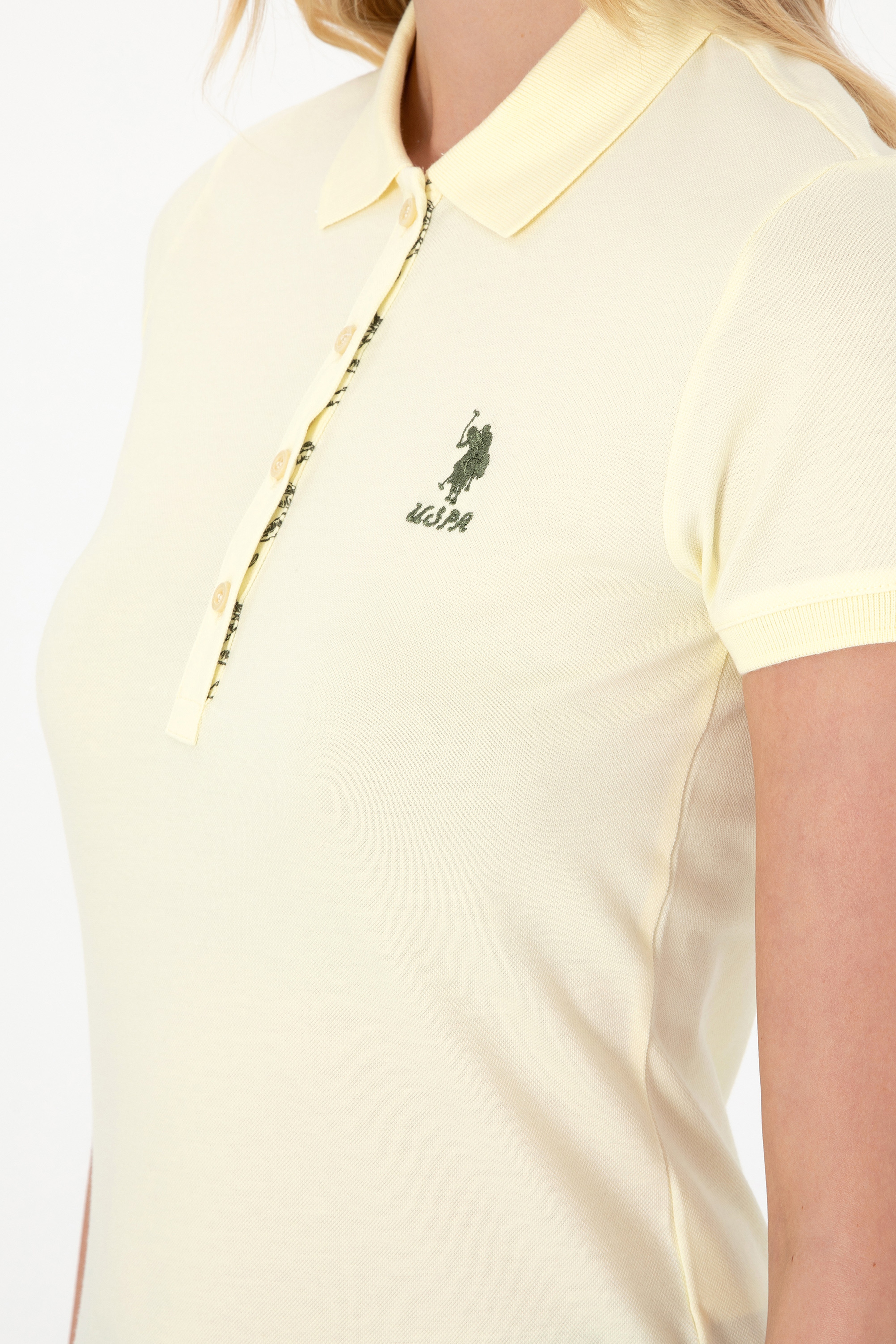 Kadın Limon Basic Polo Yaka Tişört - Image 7