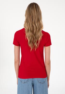 Kadın Kırmızı Basic Polo Yaka Tişört - 50307689001