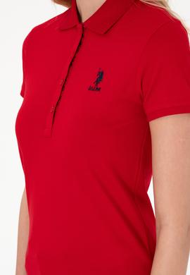 Kadın Kırmızı Basic Polo Yaka Tişört - 50307689001