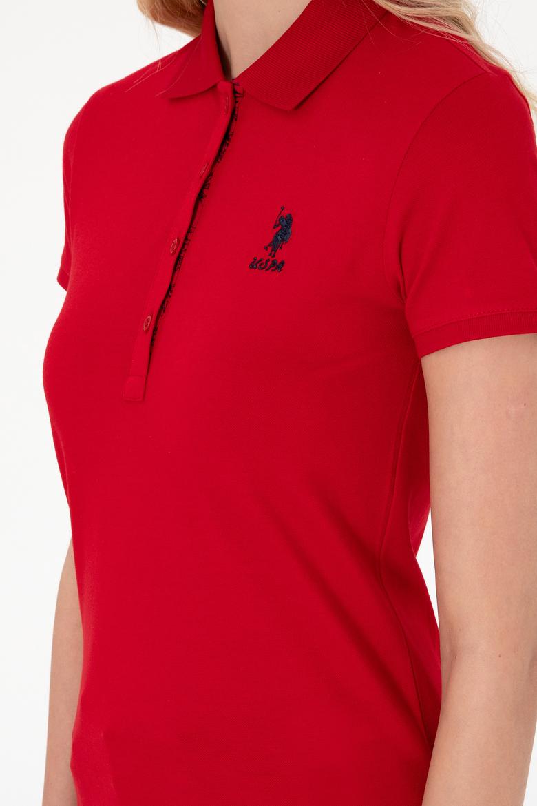 Kadın Kırmızı Basic Polo Yaka Tişört - 50307689001