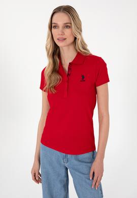 Kadın Kırmızı Basic Polo Yaka Tişört - 50307689001